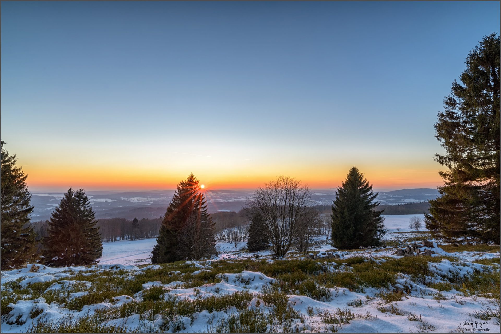 Meißner-Plateau zum Sonnenuntergang
